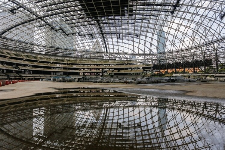 大巨蛋遭臺北市府勒令停工已超過一年 大巨蛋遭臺北市府勒令停工已超過一年