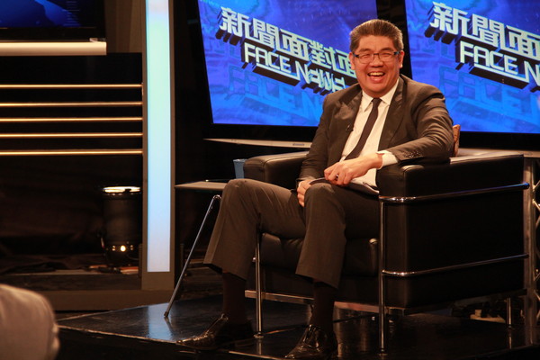 連勝文接受電視臺專訪。(臺媒圖) 連勝文接受電視臺專訪。(臺媒圖)